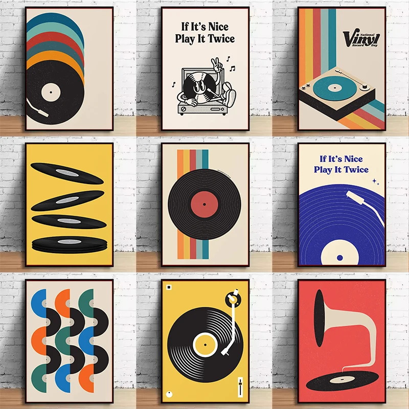 Mid Century Vinyl Record Canva - đánh giá và giá Office Furniture Layout