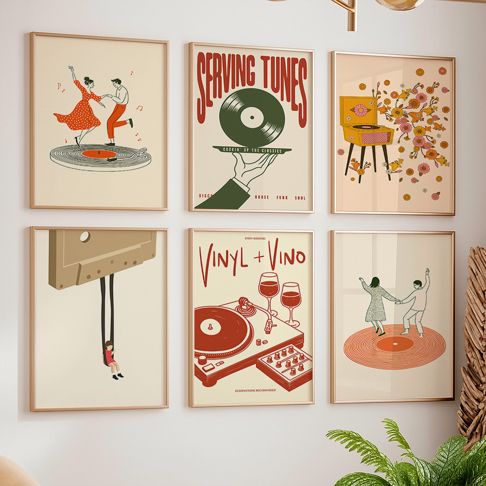 1pc Vintage Music Canvas Poste - đánh giá và giá Office Furniture Layout