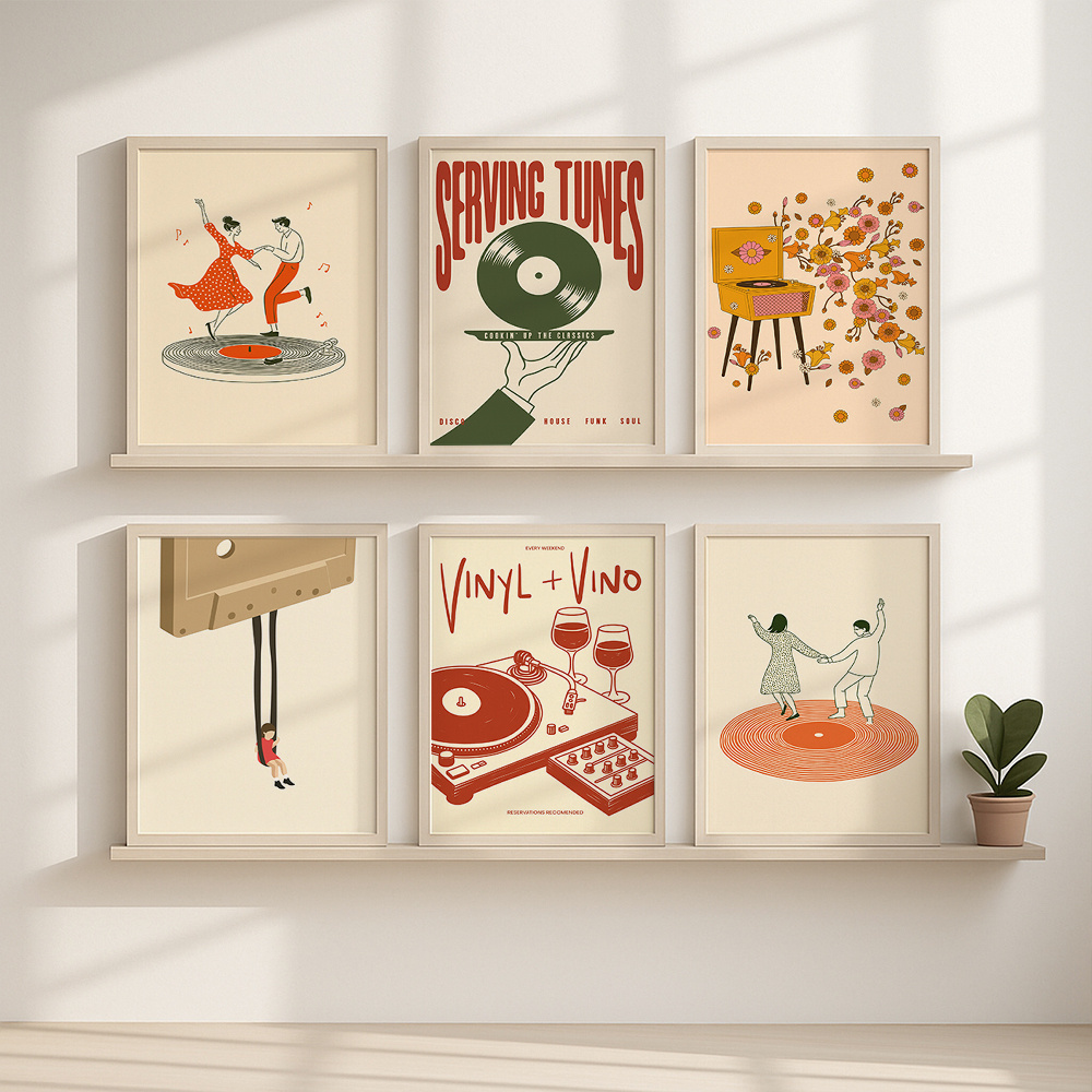 1pc Vintage Music Canvas Poste - đánh giá và giá Office Furniture Layout